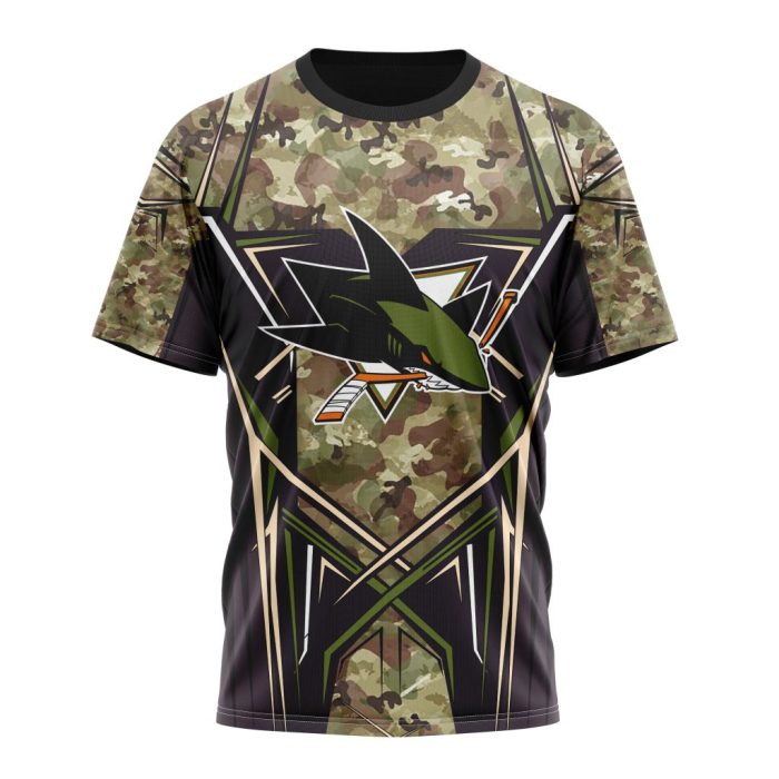 Personalized NHL San Jose Sharks Special Camo Color Design Unisex Tshirt TS5929