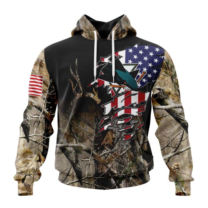 Personalized NHL San Jose Sharks Special Camo Realtree Hunting Unisex Pullover Hoodie