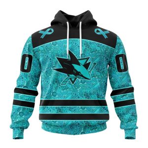 Personalized NHL San Jose Sharks Special Design Fight Ovarian Cancer Unisex Pullover Hoodie