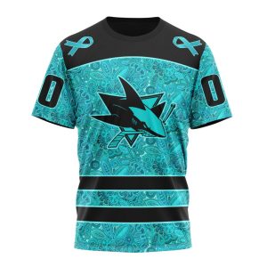 Personalized NHL San Jose Sharks Special Design Fight Ovarian Cancer Unisex Tshirt TS5934