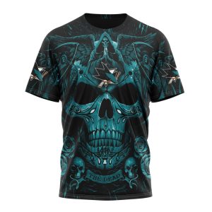 Personalized NHL San Jose Sharks Special Design With Skull Art Unisex Tshirt TS5937