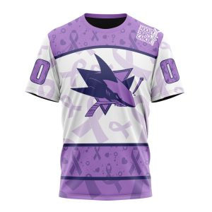Personalized NHL San Jose Sharks Special Lavender Hockey Fights Cancer Unisex Tshirt TS5938