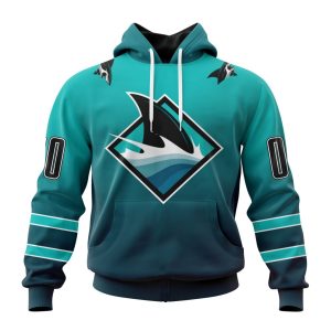 Personalized NHL San Jose Sharks Special Retro Gradient Design Unisex Pullover Hoodie