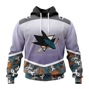 Personalized NHL San Jose Sharks Specialized Sport Fights Again All Cancer Unisex Pullover Hoodie