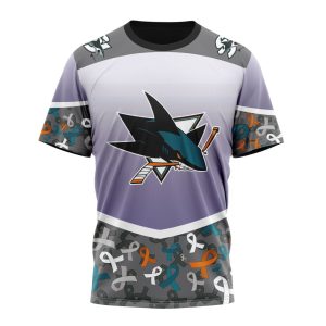 Personalized NHL San Jose Sharks Specialized Sport Fights Again All Cancer Unisex Tshirt TS5964