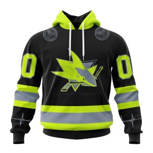 Personalized NHL San Jose Sharks Specialized Unisex Kits With FireFighter Uniforms Color Unisex Pullover Hoodie