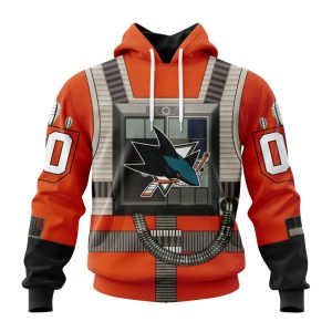 Personalized NHL San Jose Sharks Star Wars Rebel Pilot Design Unisex Pullover Hoodie