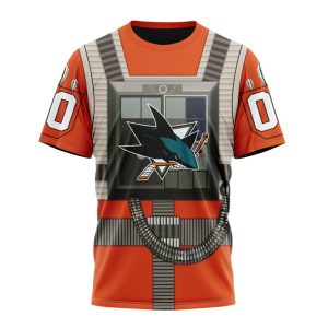 Personalized NHL San Jose Sharks Star Wars Rebel Pilot Design Unisex Tshirt TS5967