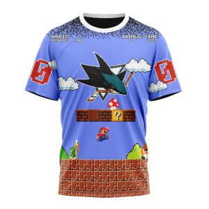 Personalized NHL San Jose Sharks With Super Mario Game Design Unisex Tshirt TS5973