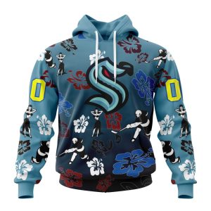 Personalized NHL Seattle Kraken Hawaiian Style Design For Fans Unisex Pullover Hoodie