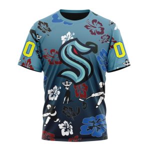 Personalized NHL Seattle Kraken Hawaiian Style Design For Fans Unisex Tshirt TS5981