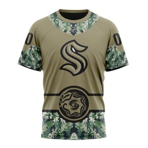 Personalized NHL Seattle Kraken Military Camo With City Or State Flag Unisex Tshirt TS5987
