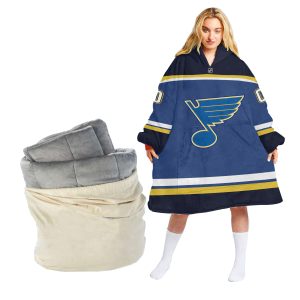 Personalized NHL St. Louis Blues Retro Classic Oodie Blanket Hoodie Wearable Blanket
