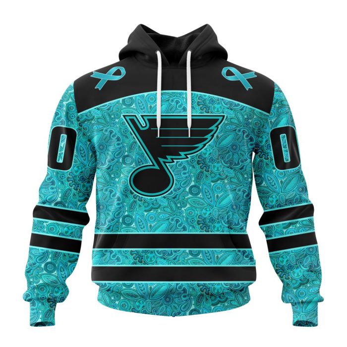 Personalized NHL St. Louis Blues Special Design Fight Ovarian Cancer Unisex Pullover Hoodie
