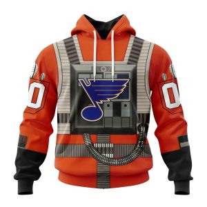 Personalized NHL St. Louis Blues Star Wars Rebel Pilot Design Unisex Pullover Hoodie