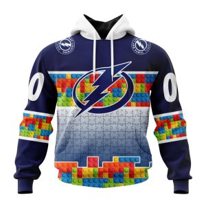Personalized NHL Tampa Bay Lightning Autism Awareness Design Unisex Hoodie