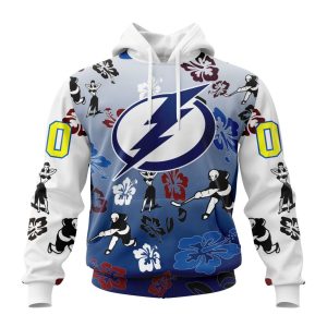Personalized NHL Tampa Bay Lightning Hawaiian Style Design For Fans Unisex Pullover Hoodie