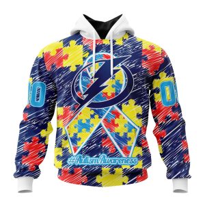 Personalized NHL Tampa Bay Lightning Special Autism Awareness Month Unisex Pullover Hoodie