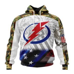 Personalized NHL Tampa Bay Lightning Specialized Design With Our America Eagle Flag Unisex Pullover Hoodie