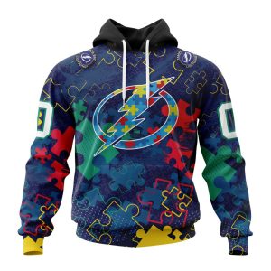Personalized NHL Tampa Bay Lightning Specialized Fearless Against Autism Unisex Pullover Hoodie