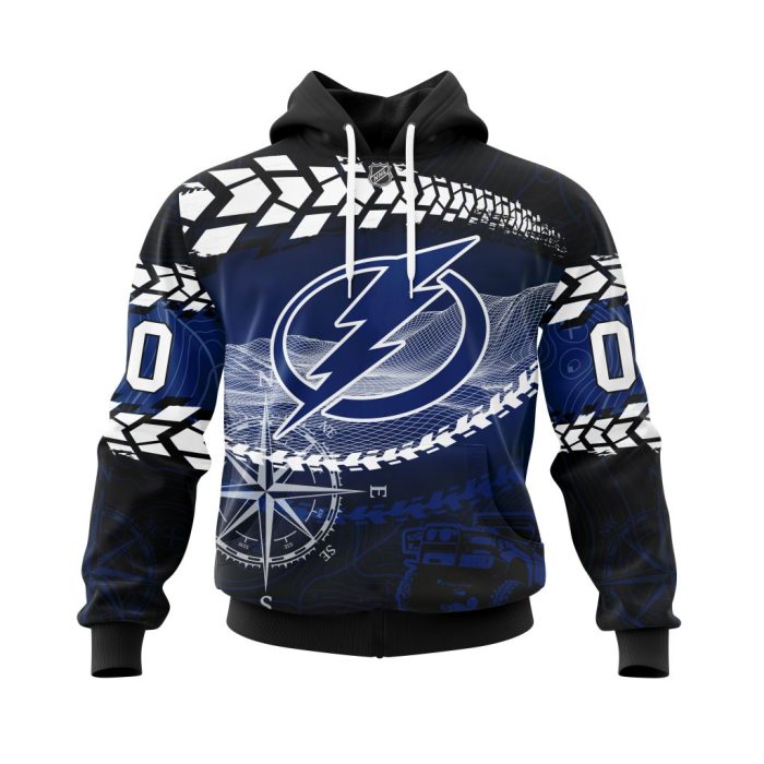 Personalized NHL Tampa Bay Lightning Specialized Off - Road Style Unisex Pullover Hoodie