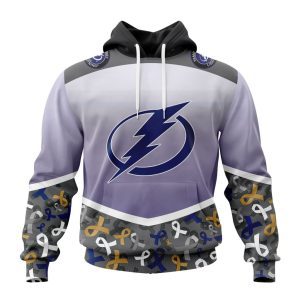 Personalized NHL Tampa Bay Lightning Specialized Sport Fights Again All Cancer Unisex Pullover Hoodie