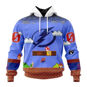 Personalized NHL Tampa Bay Lightning With Super Mario Game Design Unisex Pullover Hoodie
