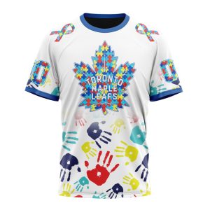 Personalized NHL Toronto Maple Leafs Autism Awareness Hands Design Unisex Tshirt TS6159