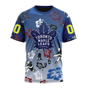 Personalized NHL Toronto Maple Leafs Hawaiian Style Design For Fans Unisex Tshirt TS6161