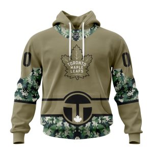 Personalized NHL Toronto Maple Leafs Military Camo With City Or State Flag Unisex Pullover Hoodie