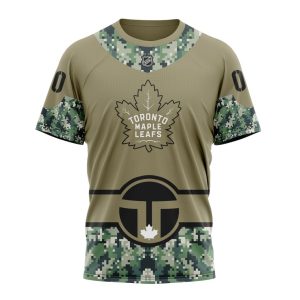 Personalized NHL Toronto Maple Leafs Military Camo With City Or State Flag Unisex Tshirt TS6166