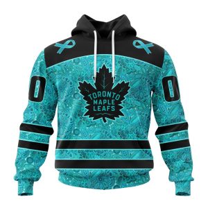 Personalized NHL Toronto Maple Leafs Special Design Fight Ovarian Cancer Unisex Pullover Hoodie