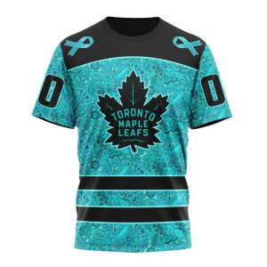 Personalized NHL Toronto Maple Leafs Special Design Fight Ovarian Cancer Unisex Tshirt TS6174