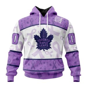 Personalized NHL Toronto Maple Leafs Special Lavender Hockey Fights Cancer Unisex Pullover Hoodie