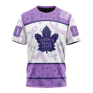 Personalized NHL Toronto Maple Leafs Special Lavender Hockey Fights Cancer Unisex Tshirt TS6179