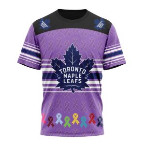 Personalized NHL Toronto Maple Leafs Specialized Design Fights Cancer Unisex Tshirt TS6191