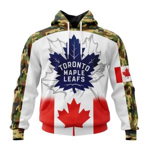 Personalized NHL Toronto Maple Leafs Specialized Design With Our Canada Flag Unisex Pullover Hoodie