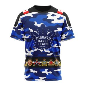 Personalized NHL Toronto Maple Leafs With Camo Team Color And Military Force Logo Unisex Tshirt TS6210