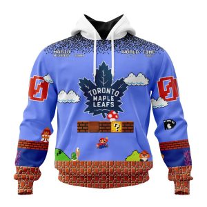 Personalized NHL Toronto Maple Leafs With Super Mario Game Design Unisex Pullover Hoodie