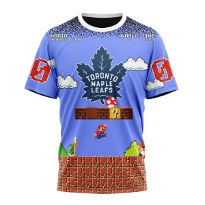 Personalized NHL Toronto Maple Leafs With Super Mario Game Design Unisex Tshirt TS6212