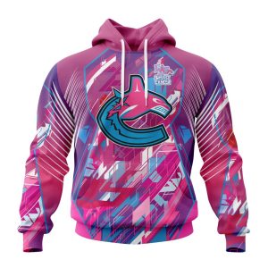 Personalized NHL Vancouver Canucks I Pink I Can! Fearless Again Breast Cancer Unisex Pullover Hoodie
