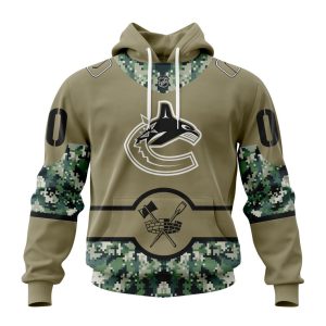 Personalized NHL Vancouver Canucks Military Camo With City Or State Flag Unisex Pullover Hoodie