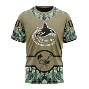 Personalized NHL Vancouver Canucks Military Camo With City Or State Flag Unisex Tshirt TS6223