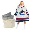 Personalized NHL Vancouver Canucks Retro Reverse Oodie Blanket Hoodie Wearable Blanket