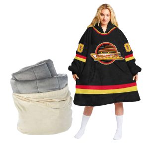 Personalized NHL Vancouver Canucks Skate Collection Oodie Blanket Hoodie Wearable Blanket