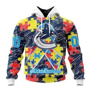 Personalized NHL Vancouver Canucks Special Autism Awareness Month Unisex Pullover Hoodie