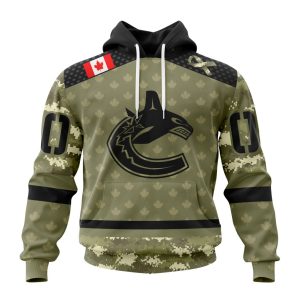 Personalized NHL Vancouver Canucks Special Camo Military Appreciation Unisex Pullover Hoodie