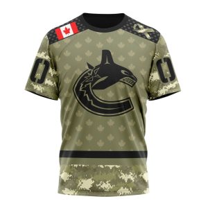 Personalized NHL Vancouver Canucks Special Camo Military Appreciation Unisex Tshirt TS6227