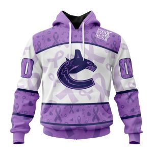 Personalized NHL Vancouver Canucks Special Lavender Hockey Fights Cancer Unisex Pullover Hoodie