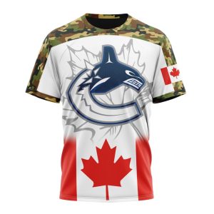 Personalized NHL Vancouver Canucks Specialized Design With Our Canada Flag Unisex Tshirt TS6251